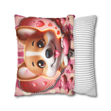 Sweetheart Pup Canvas Pillowcase