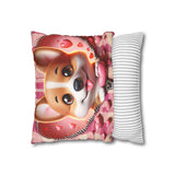 Sweetheart Pup Canvas Pillowcase