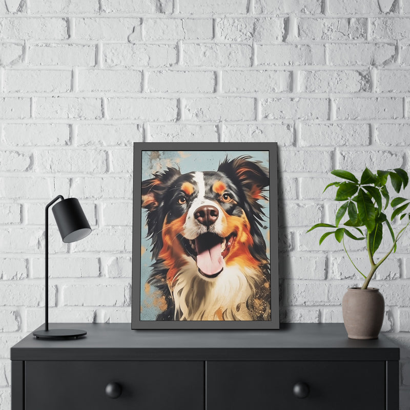 Australian Shepherd Personalized Framed Paper Posters