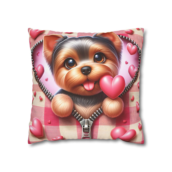 Puppy Love Plush Canvas Pillowcase