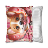 Sweetheart Pup Canvas Pillowcase