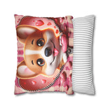 Sweetheart Pup Canvas Pillowcase